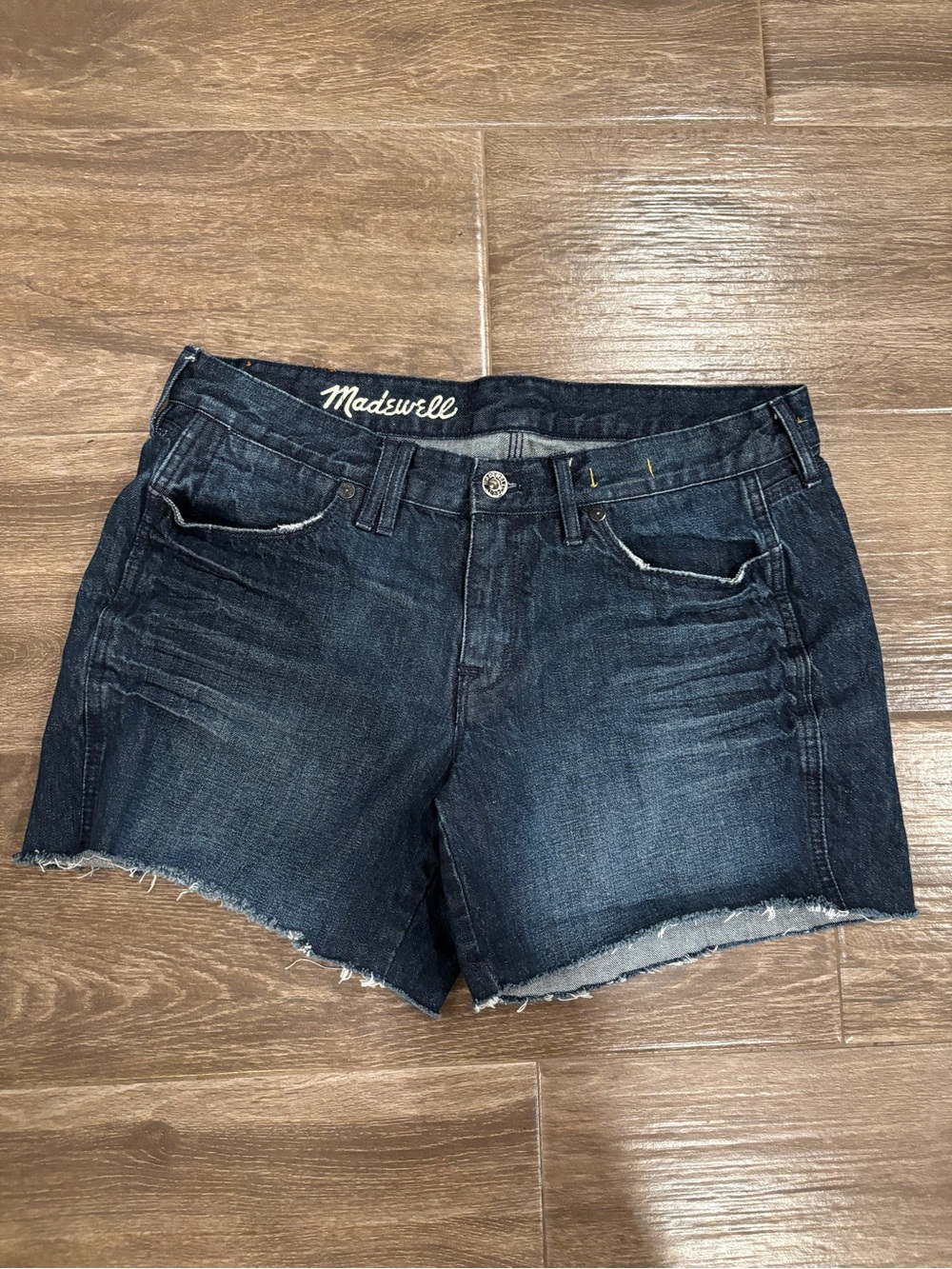 Madewell Women's Dark Blue Denim Cutoff Shorts Size 29 Cotton Casual Beach